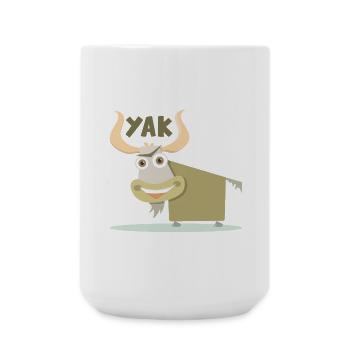 Cheerful and colorful illustration of a yak - Large Mug 440 ml - white - Front