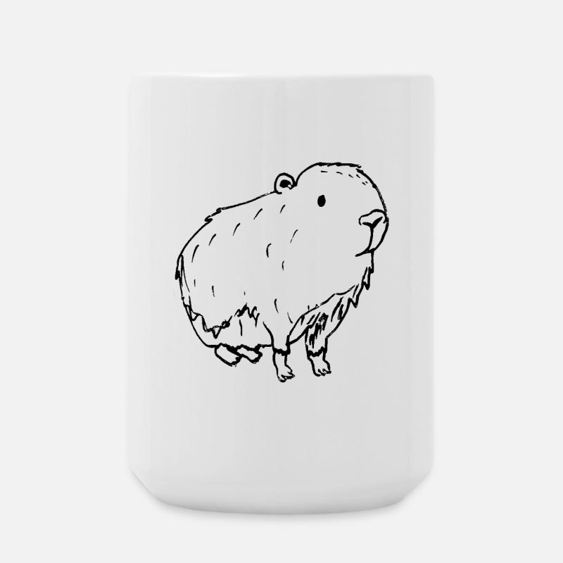 Abstract Kapybara Black - Large Mug 440 ml - white