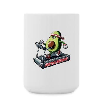 Avocardio Cardio Avocado Funny Gym Gift - Large Mug 440 ml - white - Front