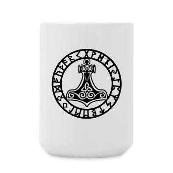 Marteau viking noir - Grande tasse 440 ml - blanc - Devant