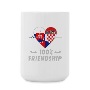 Slovakia and Croatia 100% friendship - Large Mug 440 ml - white - Front