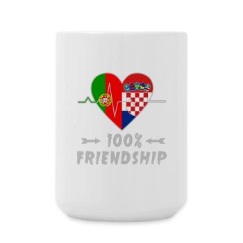 Portugal and Croatia 100% friendship - Large Mug 440 ml - white - Front