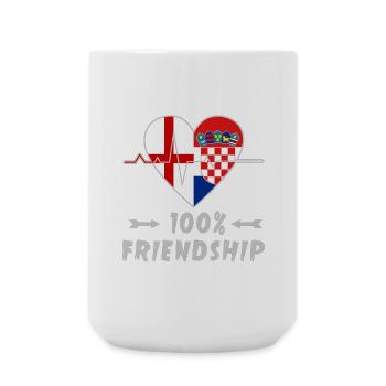 L'Angleterre et la Croatie : amitié à 100 % - Grande tasse 440 ml - blanc - Devant