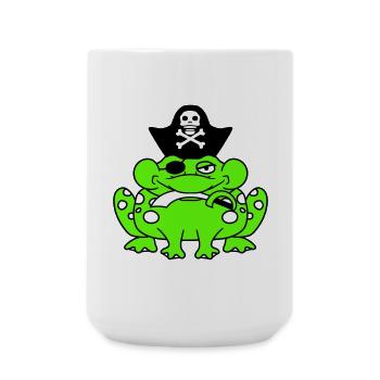 Frog Captain Cap Toad Funny Comic Cartoon - Large Mug 440 ml - white - Front