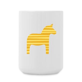 Dala Horse Stripes Sweden Scandinavian Xmas - Large Mug 440 ml - white - Front