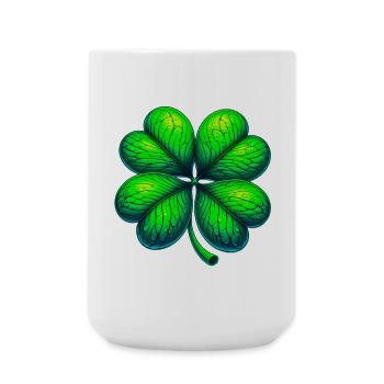 Four-leaf clover - Large Mug 440 ml - white - Front