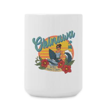 Okinawa Beaches (Halftone Version) - Große Tasse 440 ml - Weiß - Vorne