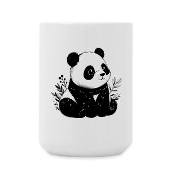 Panda - Große Tasse 440 ml - Weiß - Vorne