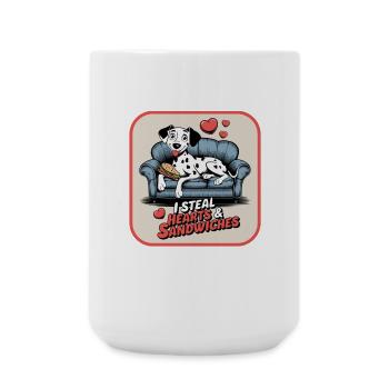 Dalmatians i Seatl Hearts Sandwiches Dog Motif - Large Mug 440 ml - white - Front