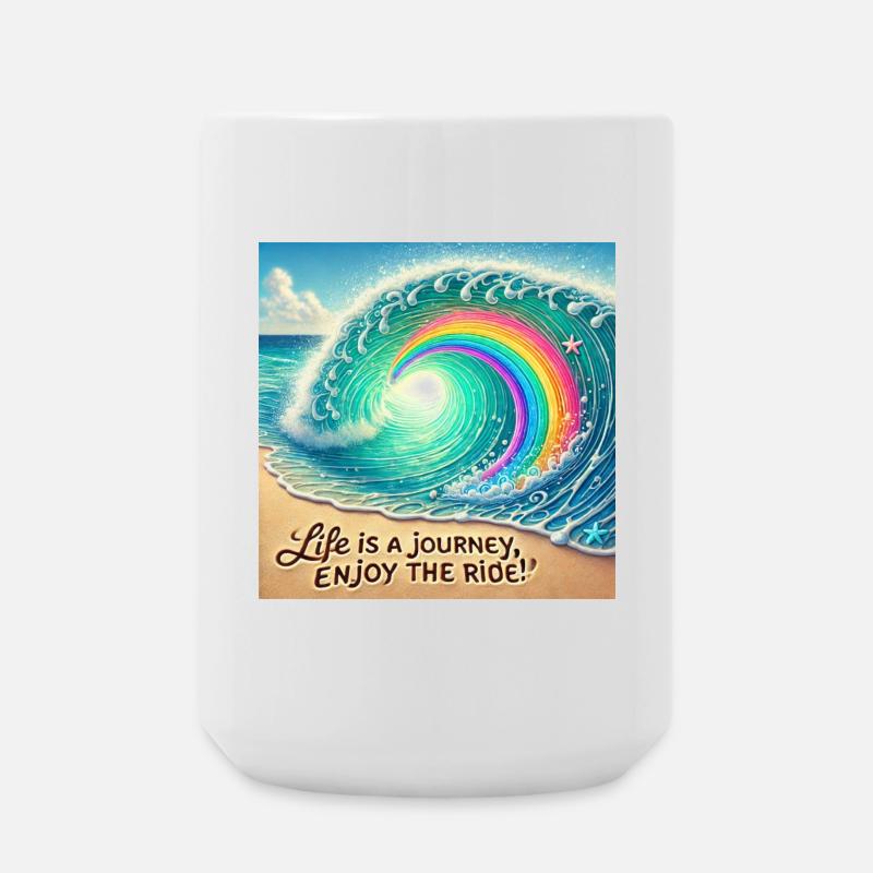 Wellenreise Regenbogenwirbel - Große Tasse 440 ml - Weiß