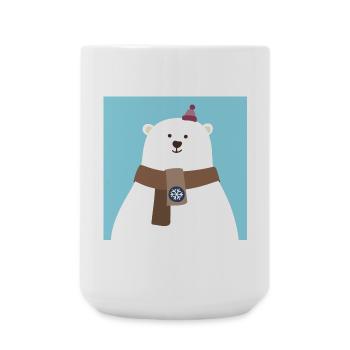 Poster Polar Bear North Pole Bear Snow Winter Cool - Large Mug 440 ml - white - Front