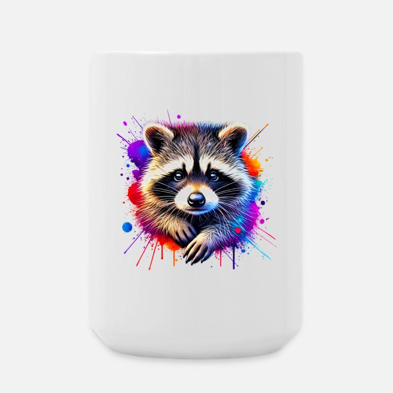 Waschbär - Große Tasse 440 ml - Weiß
