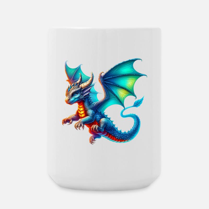 Drache - Große Tasse 440 ml - Weiß