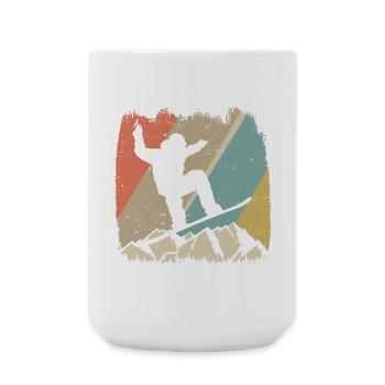 Alpiner Retro-Snowboarder - Große Tasse 440 ml - Weiß - Vorne