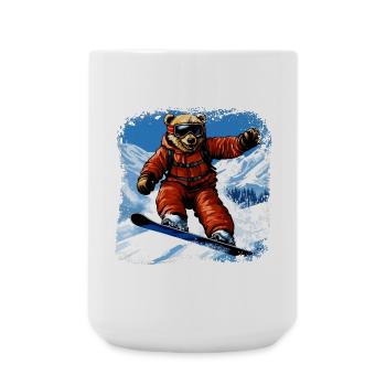Bär Snowboard - Große Tasse 440 ml - Weiß - Vorne