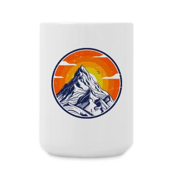 Majestätisches Berg-Sonnenuntergangs-Design - Große Tasse 440 ml - Weiß - Vorne