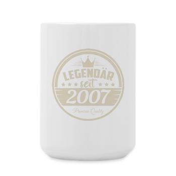 Geburtstag Legendär Jahrgang 2007 Krone - Große Tasse 440 ml - Weiß - Vorne