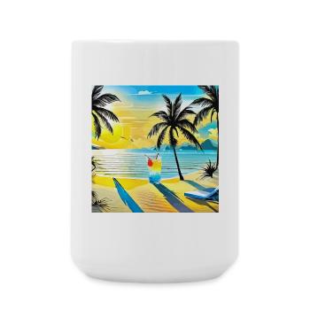 Beach - Große Tasse 440 ml - Weiß - Vorne