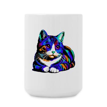 Katze - Große Tasse 440 ml - Weiß - Vorne