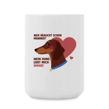 Mein Hund liebt mich - Große Tasse 440 ml - Weiß - Vorne