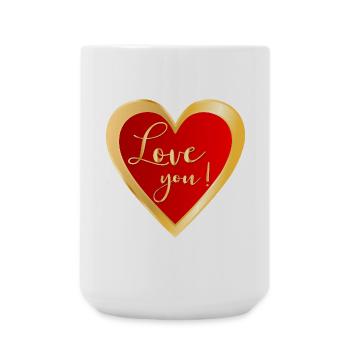 Ich liebe dich Herz - Große Tasse 440 ml - Weiß - Vorne