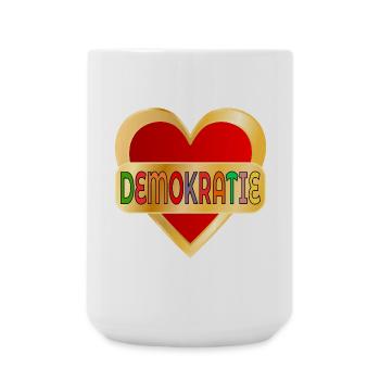 DEMOKRATIE WÄHLEN HERZ - Große Tasse 440 ml - Weiß - Vorne
