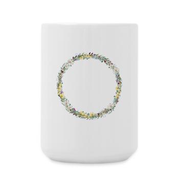 Floral Wreath, Personalizable - Large Mug 440 ml - white - Front