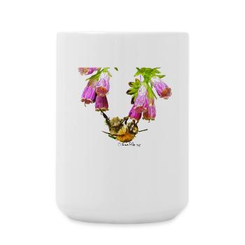 Mosaïque d’abeilles avec effet réaliste - Grande tasse 440 ml - blanc - Devant