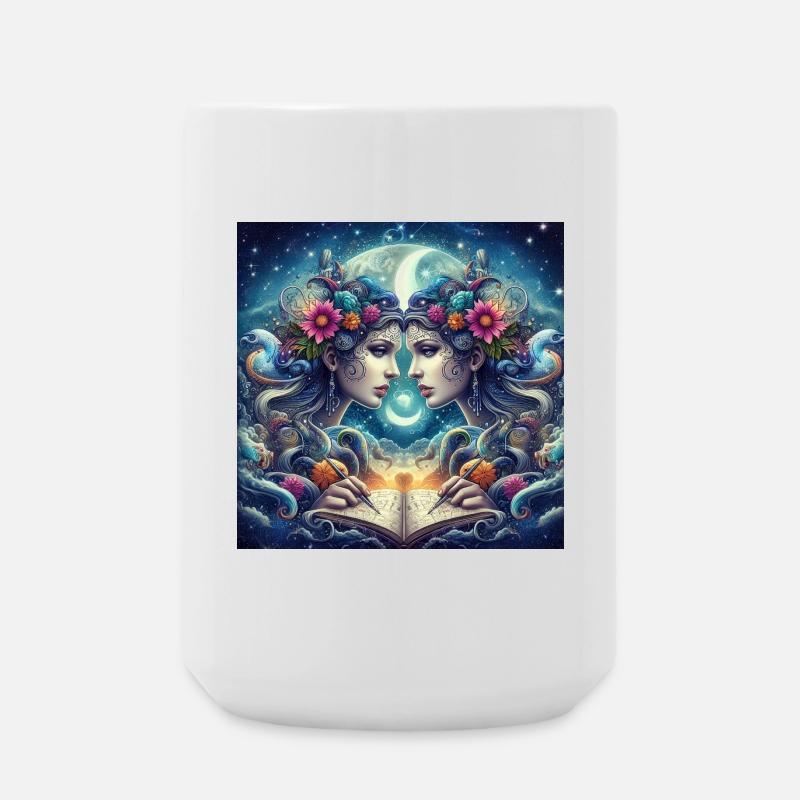 ZWILLINGE -\ Tierkreiszeichen - Große Tasse 440 ml - Weiß