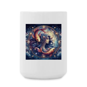 PISCES \ Zodiac Signs - Large Mug 440 ml - white - Front