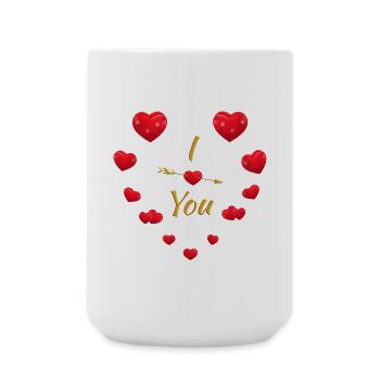 Elegant Heart & Arrow Design for Couples - Large Mug 440 ml - white - Front