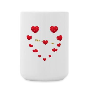 Liebevolles Herz-Design mit Pfeil - Große Tasse 440 ml - Weiß - Vorne