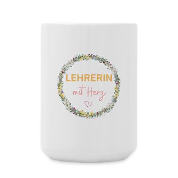Professeur avec du cœur ! Design personnalisable - Grande tasse 440 ml - blanc - Devant