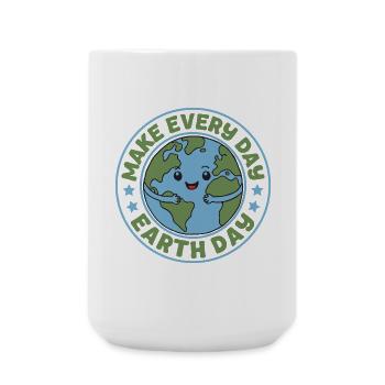 Machen Sie jeden Tag zum Tag der Erde - Große Tasse 440 ml - Weiß - Vorne