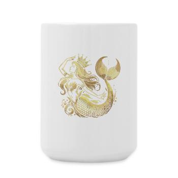 Mermaid Mermaid Princess Gold Golden Gift - Large Mug 440 ml - white - Front