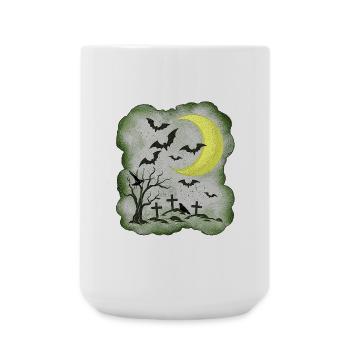 Friedhöfe, gräber, Mondsichel, verregnet - Große Tasse 440 ml - Weiß - Vorne