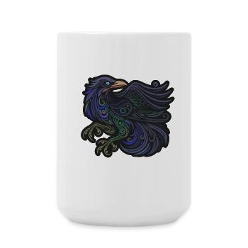 Tribal Raven Art - Large Mug 440 ml - white - Front