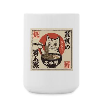 Cat and Ramen (Japan-Style) - Large Mug 440 ml - white - Front