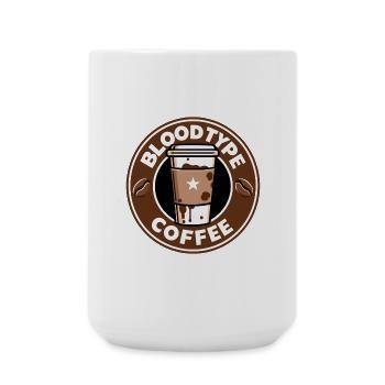 Groupe sanguin café dessin animé cadeau - Grande tasse 440 ml - blanc - Devant