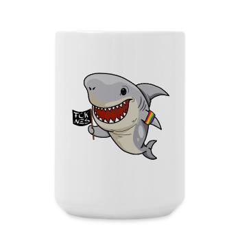 Hai hasst Nazis - Große Tasse 440 ml - Weiß - Vorne