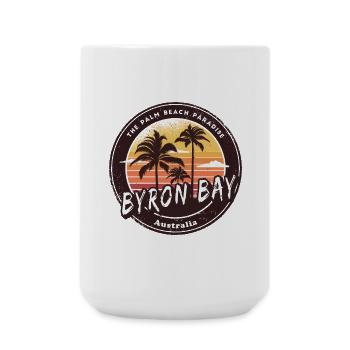 Byron Bay Australien Palmen Design - Große Tasse 440 ml - Weiß - Vorne