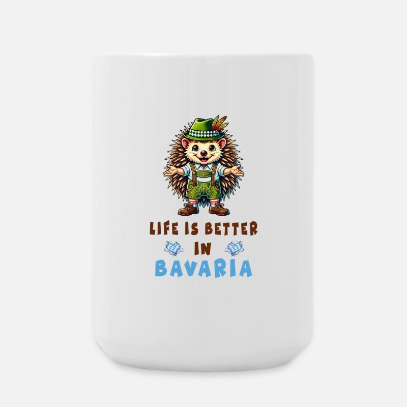 Jeż bawarski - Duży kubek 440 ml - biały