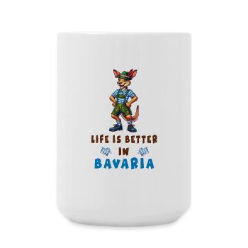 Bayerisches Känguru - Große Tasse 440 ml - Weiß - Vorne