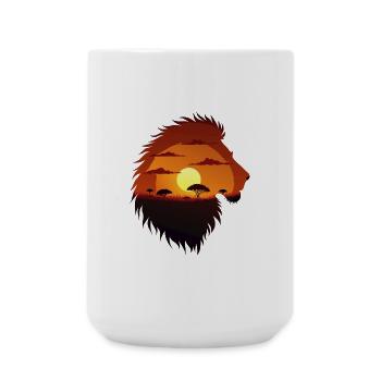 Coucher de soleil rugissant sur la savane - Grande tasse 440 ml - blanc - Devant