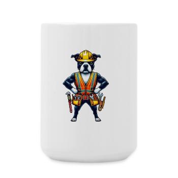 Bostie Construction Worker - Large Mug 440 ml - white - Front