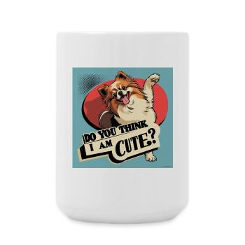 Drôle de chien de Poméranie - Pensez-vous que je suis mignon ? - Grande tasse 440 ml - blanc - Devant