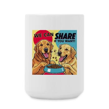 Comic Dogs - We Can Share If You Want - Große Tasse 440 ml - Weiß - Vorne