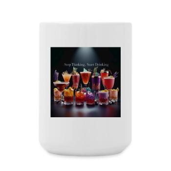 Cocktails with humorous text - Large Mug 440 ml - white - Front