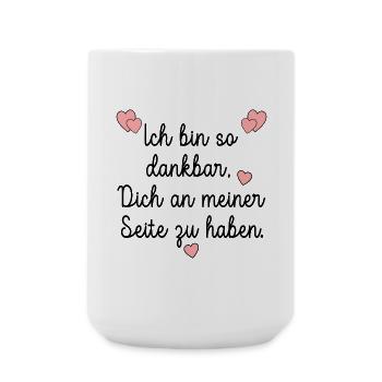 DANKBARKEIT WERTSCHÄTZUNG HERZ - Große Tasse 440 ml - Weiß - Vorne