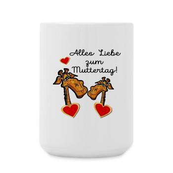 GESCHENKE ZUM MUTTERTAG MAMA KIND GIRAFFE - Große Tasse 440 ml - Weiß - Vorne